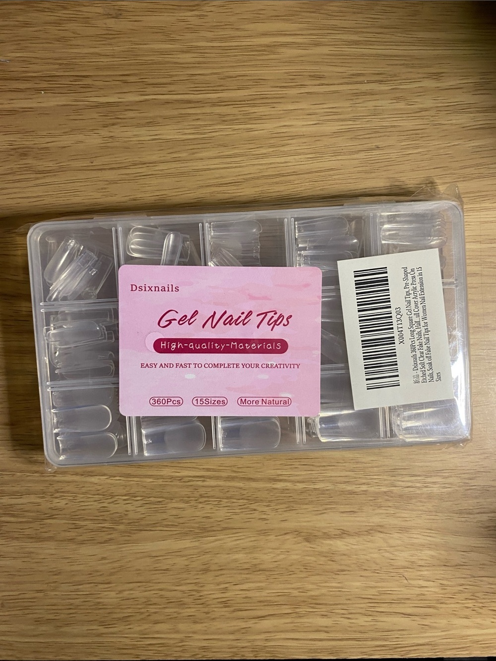 Clear Gel Nail Tips - 360 PCS, 15 Sizes